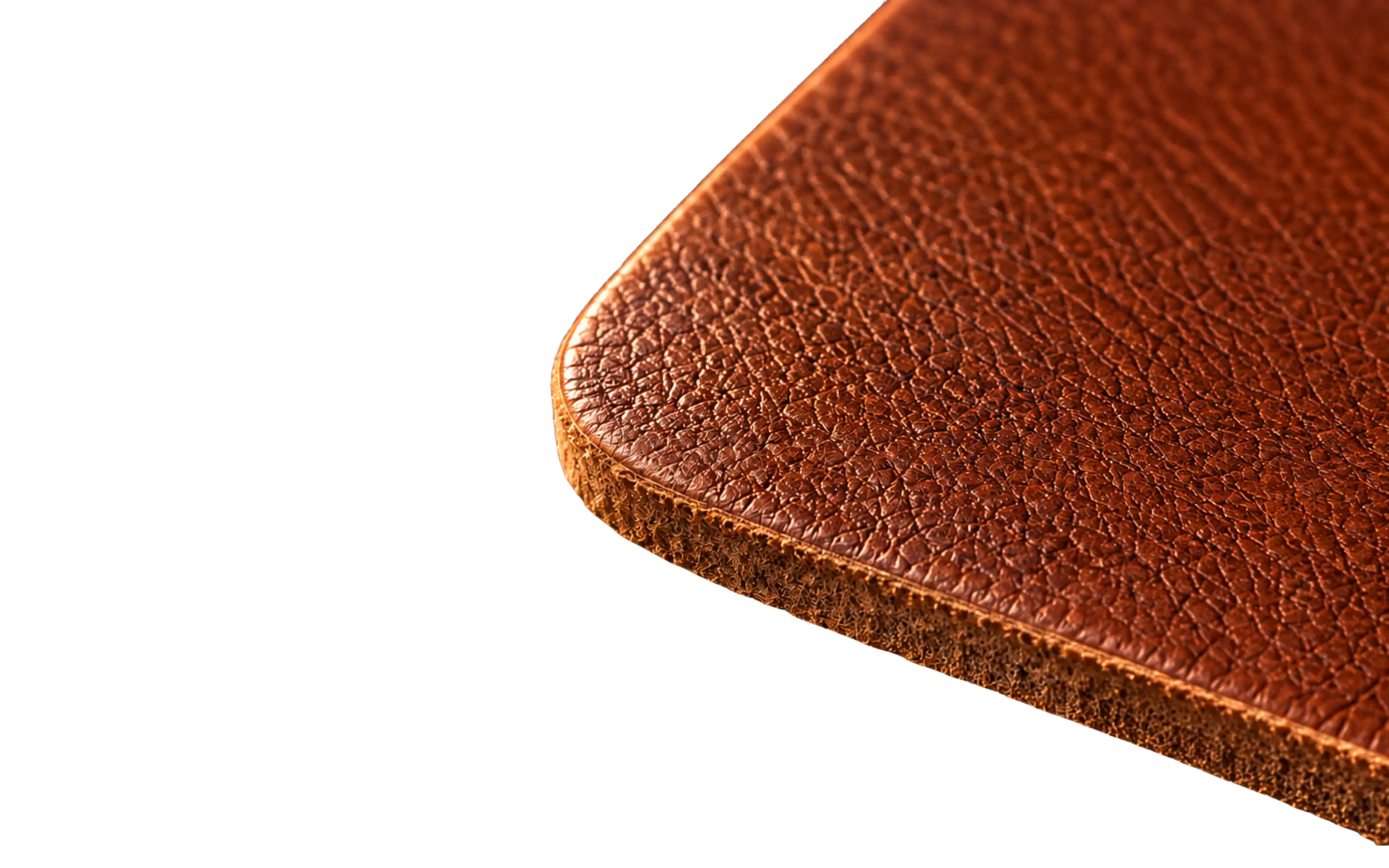 Cuir naturel : grain et tranche